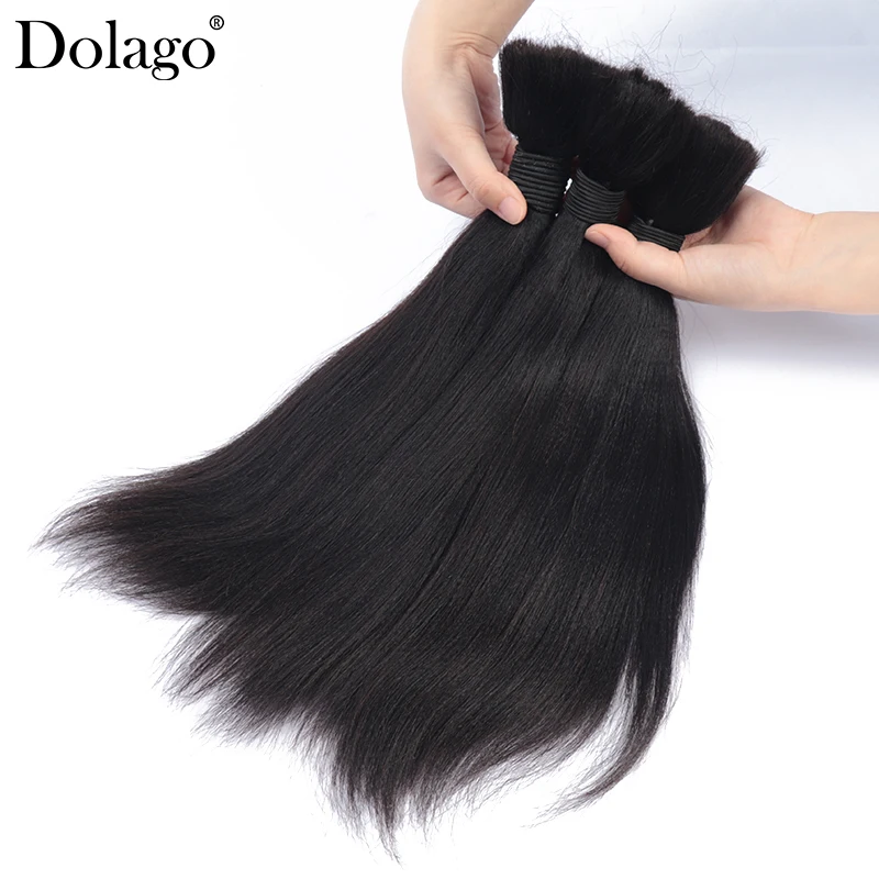 Bulk Human Hair For Braiding Human Hair Bulk For Braids No Weft Light Yaki Straight Hair Bundles Braid Hair Extentions For Women