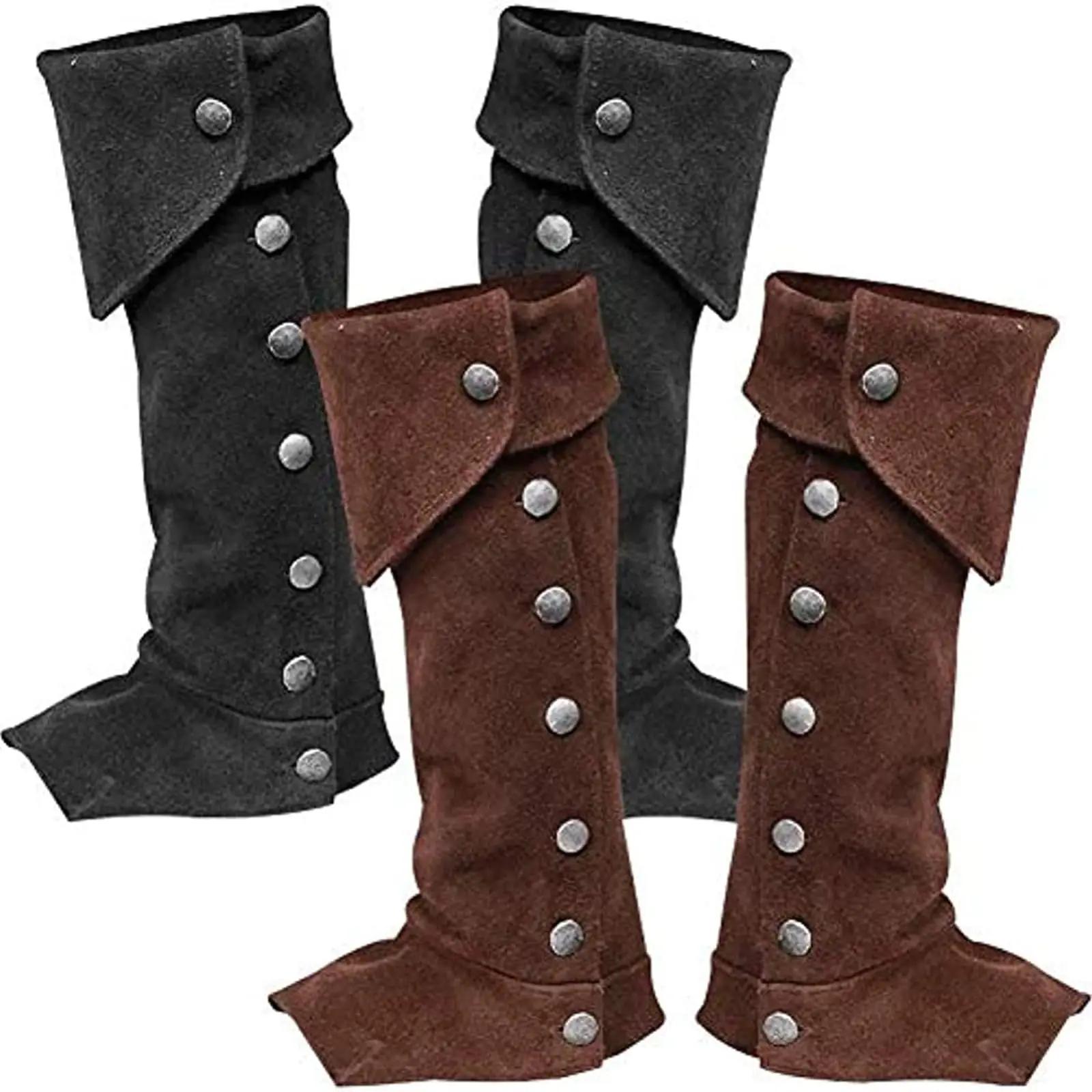 

Retro Medieval Gothic Punk Leg Armor Faux Suedes Boot Cover Viking Warrior Bandage Boots Case Men Women Cosplay Shoes Covers