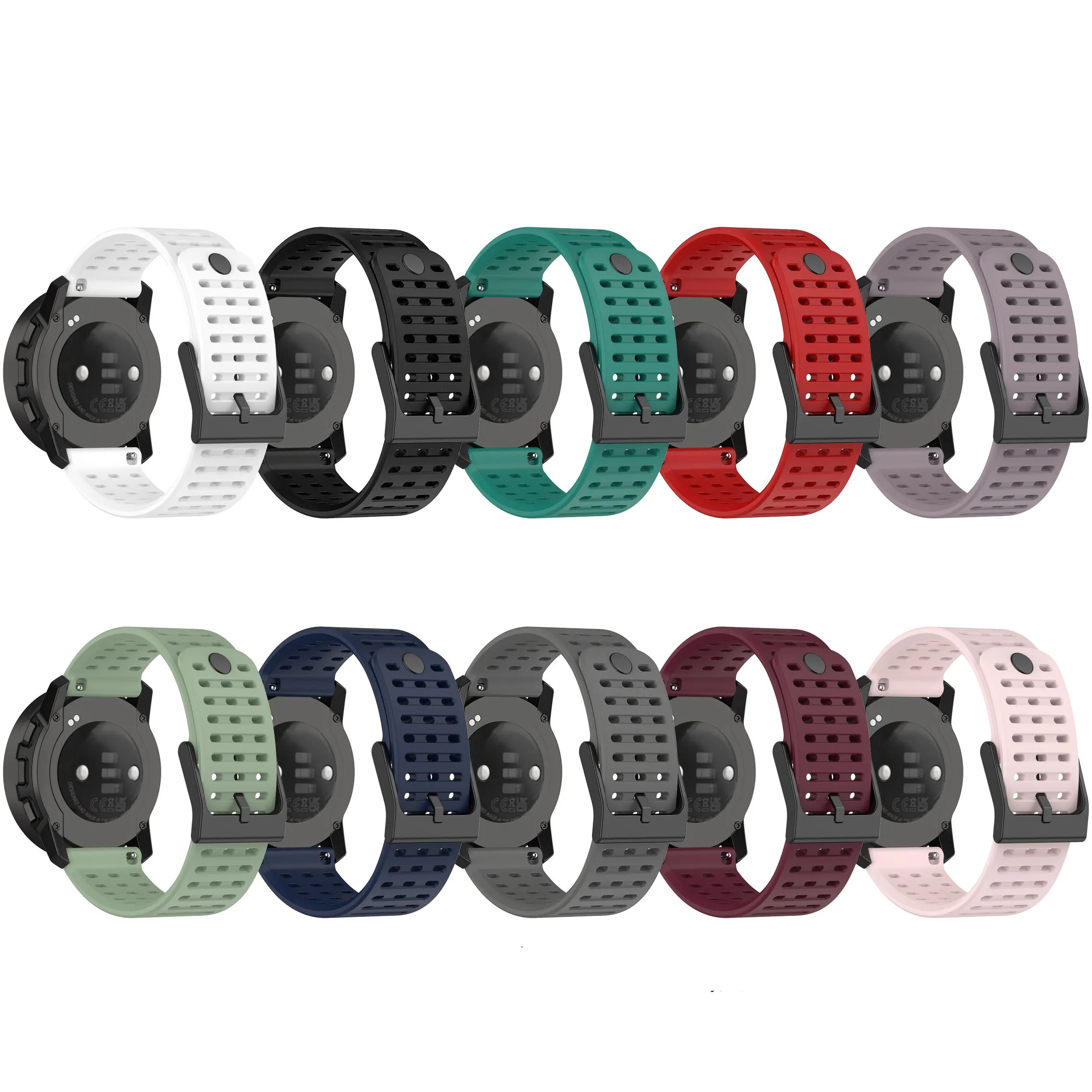 Enhanced Product Title: Premium Silicone Breathable Sport Band - 22mm Strap