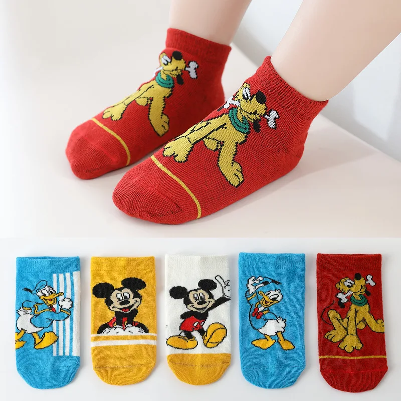

5Pairs Baby Socks summer Newborn Baby Boy Socks 0-1-3-7Y Kids Pure Cotton Mickey Soft Children's Socks for Girls