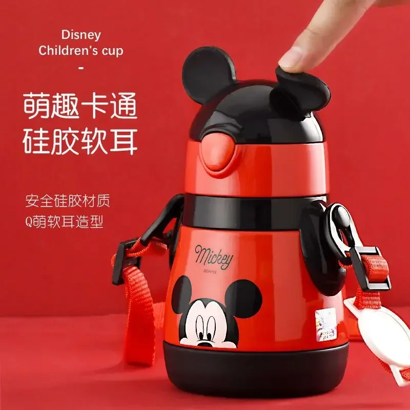 

Mickey Minnie new cute and fun cartoon pattern portable straw-type stainless steel fall-resistant thermos cup for boys and girls