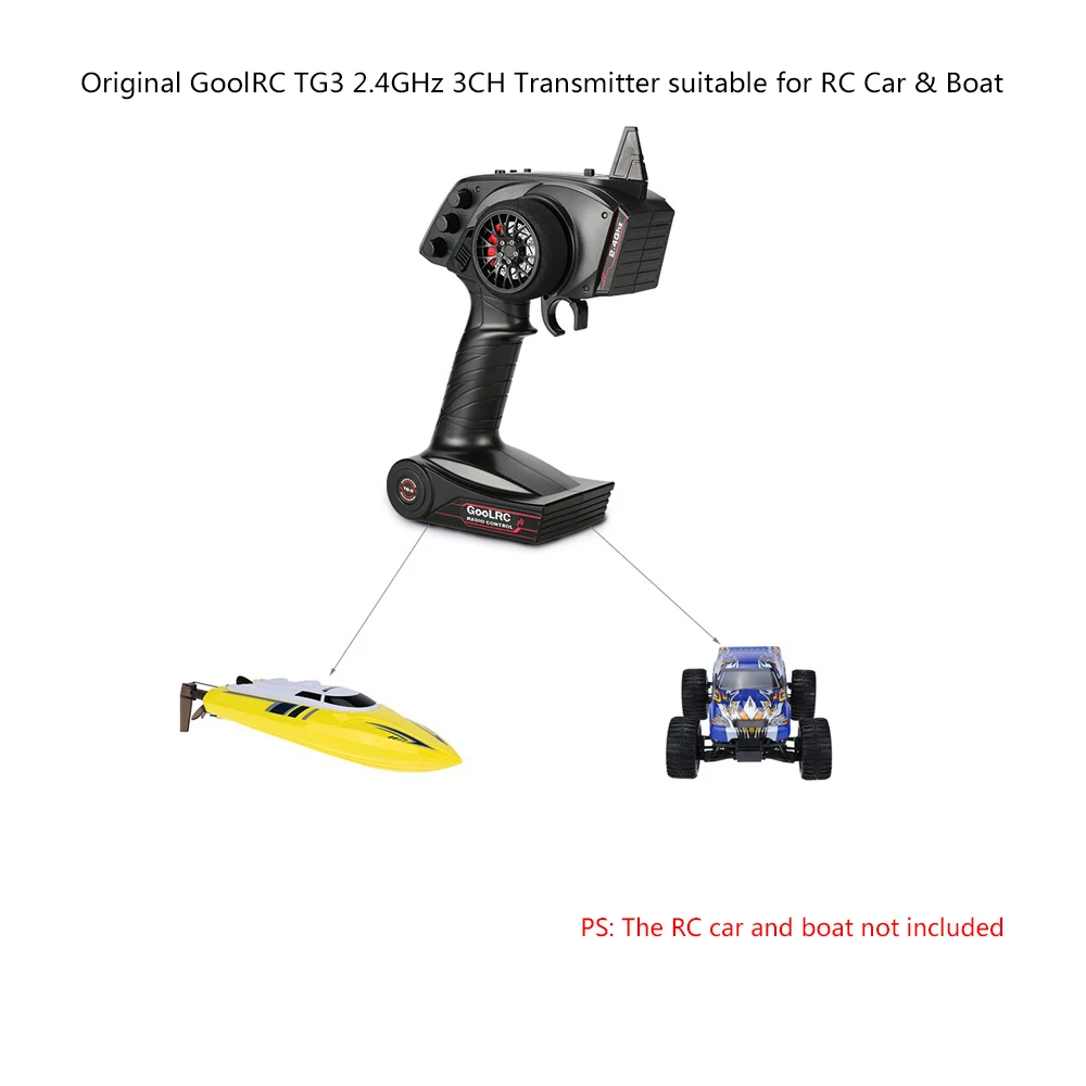Télécommande 3CH 2.4GHz pour Voiture Bateau RC - Haute Sensibilité