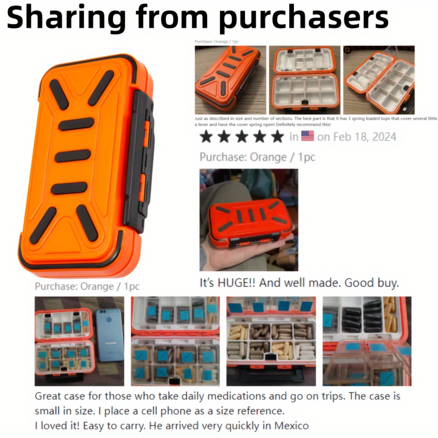 1pc 24-grid Travel Pill Case Medicine  Organizer Container Tablet Dispenser Independent Lattice Pill Box Fishing Tackle Box 5