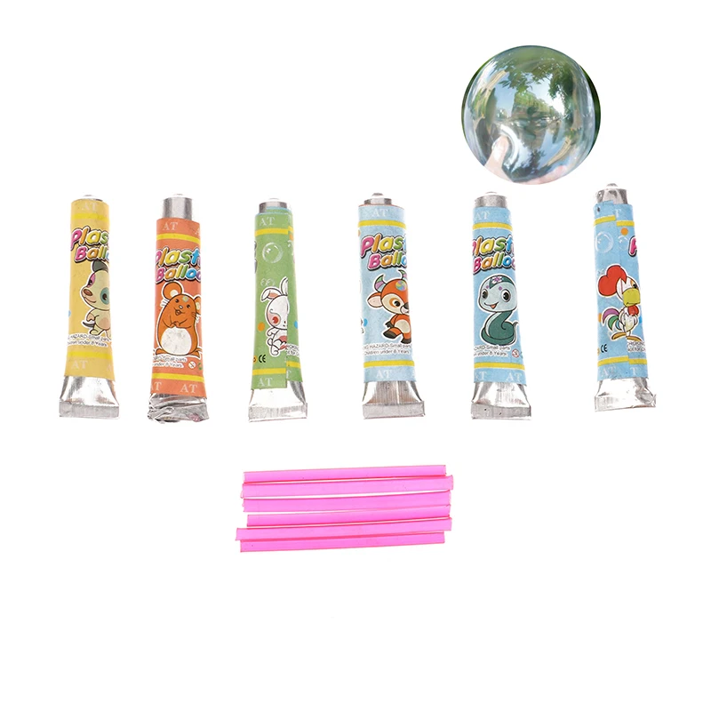 4PCS Classic Props Magic Bubble Glue Toy Blowing Colorful Bubble Ball Plastic Balloon Won't Burst Safe For Kids Boys Girls Gift 6