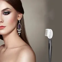 Dual Color Handle Curling Eyelash Clip Artificial Eyelash Assistant Eyebrow Trimmer Steel Needle Portable 2