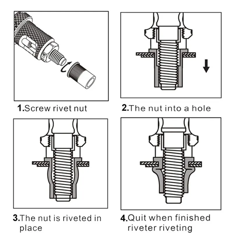 ALLSOME-Herramienta de pistola remachadora para insertar tuerca, dispositivo BT-605 de remache de inserción manual, mandriles M3 M4 M5 M6 M8 M10 M12 HT2597, herramientas de mano