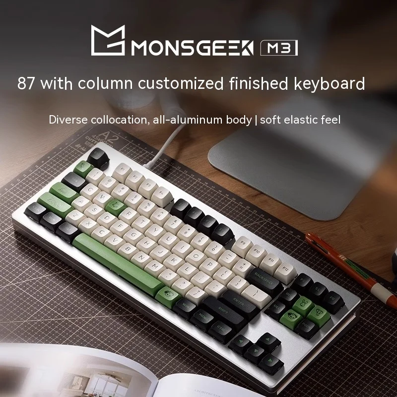 

Проводная Механическая клавиатура Monsgeek M3, 87 клавиш, популярная металлическая игровая клавиатура Rgb с полными клавишами, с прокладкой, под заказ
