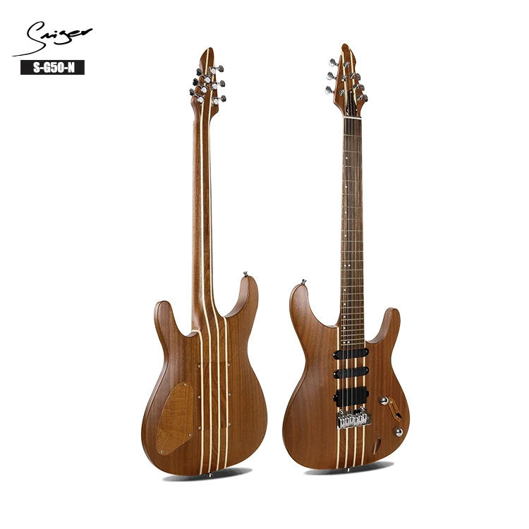 

Wholesale 24 Fret Neck Through Body Solid Wood ST Style Electric Guitar