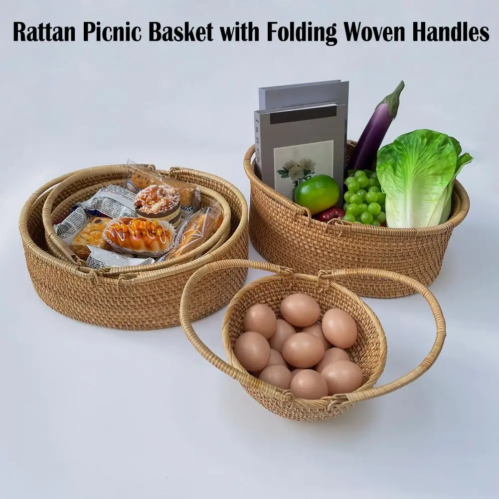 

Портативная плетеная корзина для фруктов, органайзер для цветов, корзина для сладостей для пикника, корзина для покупок, корзина для хлеба, коробка для косметики Storag Q1C0