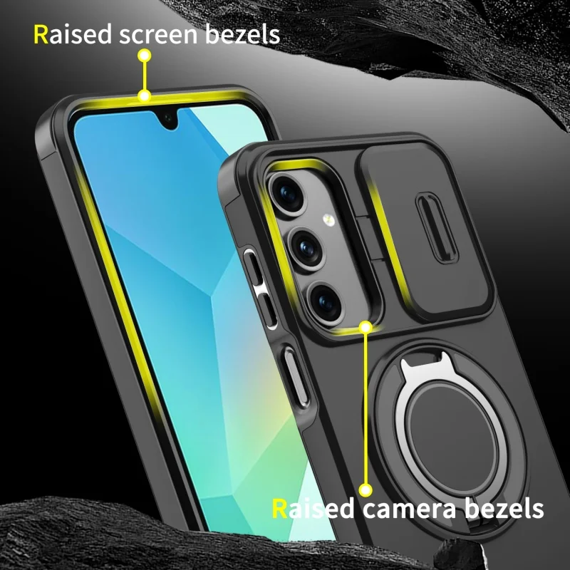 Shockproof Armor Wireless Charging Case with Magnetic Ring