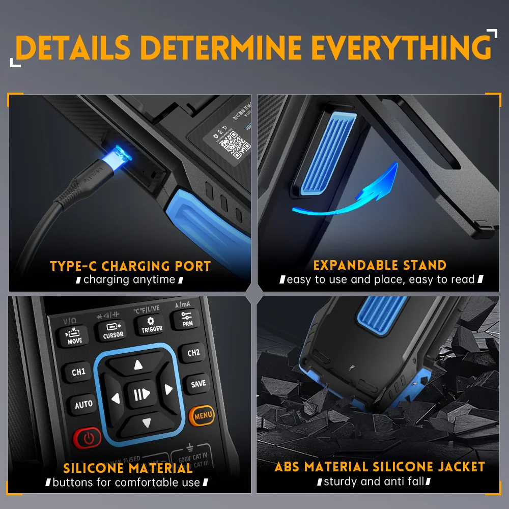 FNIRSI 2C23T Handheld Digital Oscilloscope Multimeter + Function Signal Generator 2023 Latest 3IN1 Dual Channel 10MHZ*2 50MS/s image 6