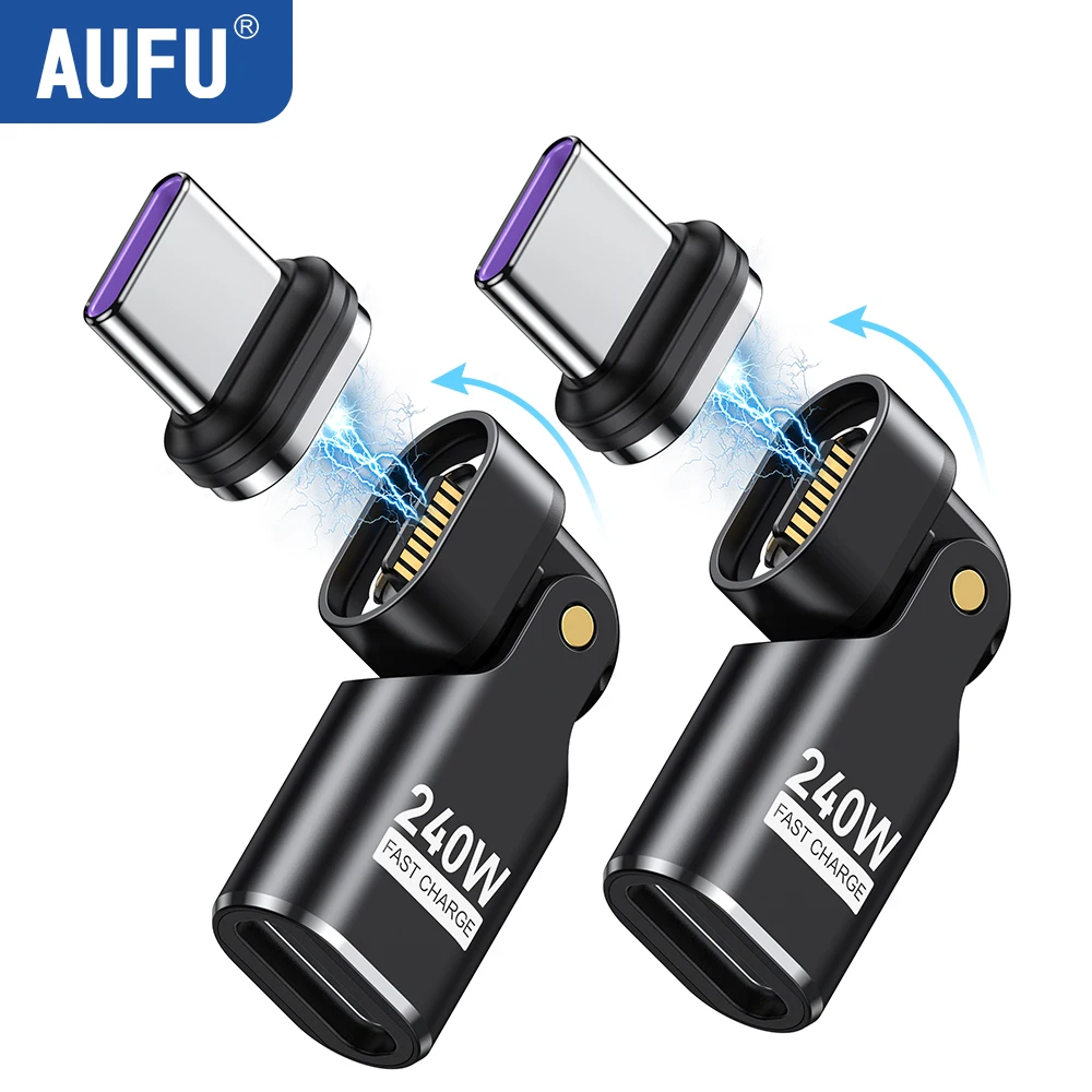 240W Type C Adapter 16Pin USB-C to Type-C Fast Charging Cable Magnetic USB C Female Converter Macbook iPhone 16 15 Xiao AUFU