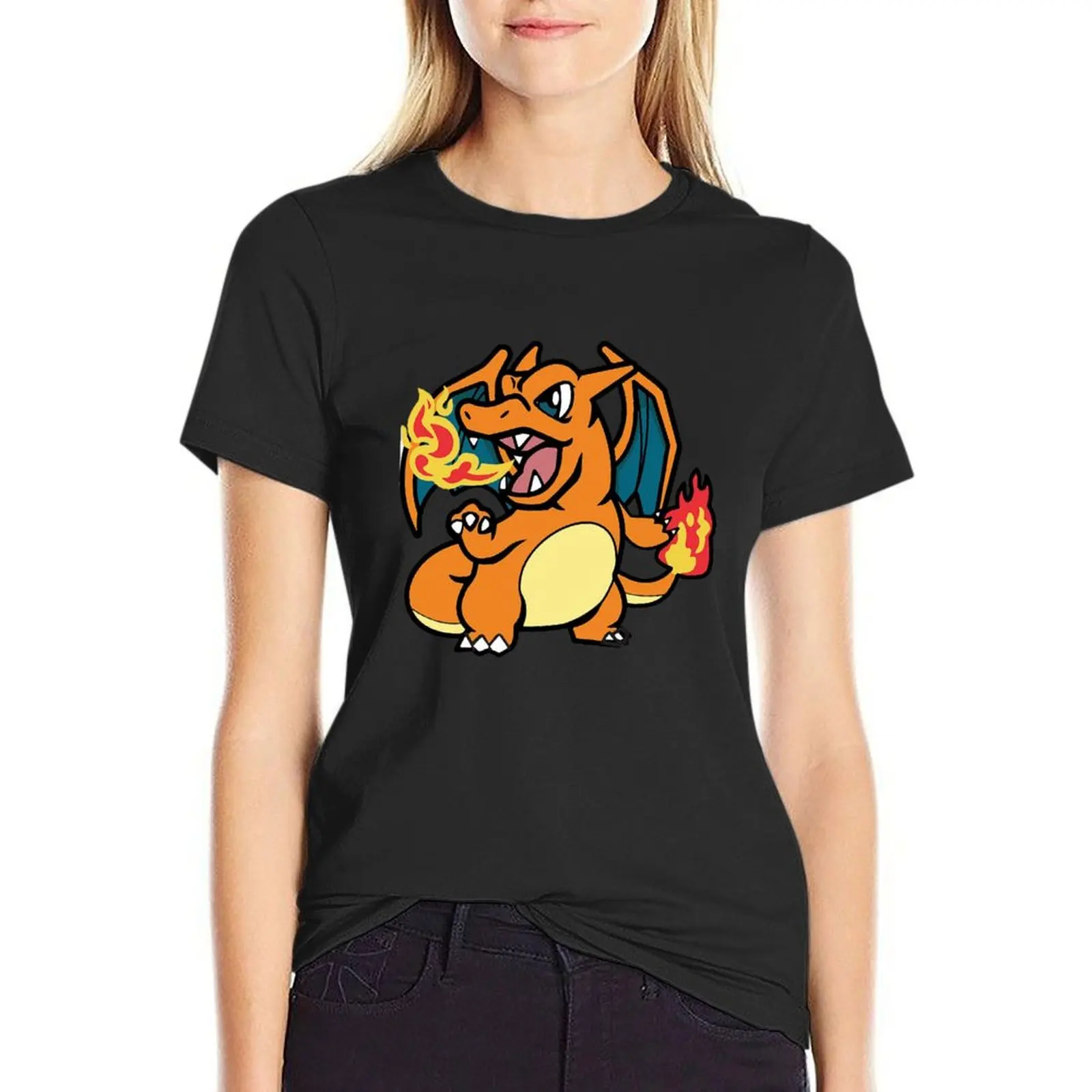 

Charizárd Chibi - Cute Fire Dragon T-shirt plus size tops tops oversized plus size t shirts for Women loose fit