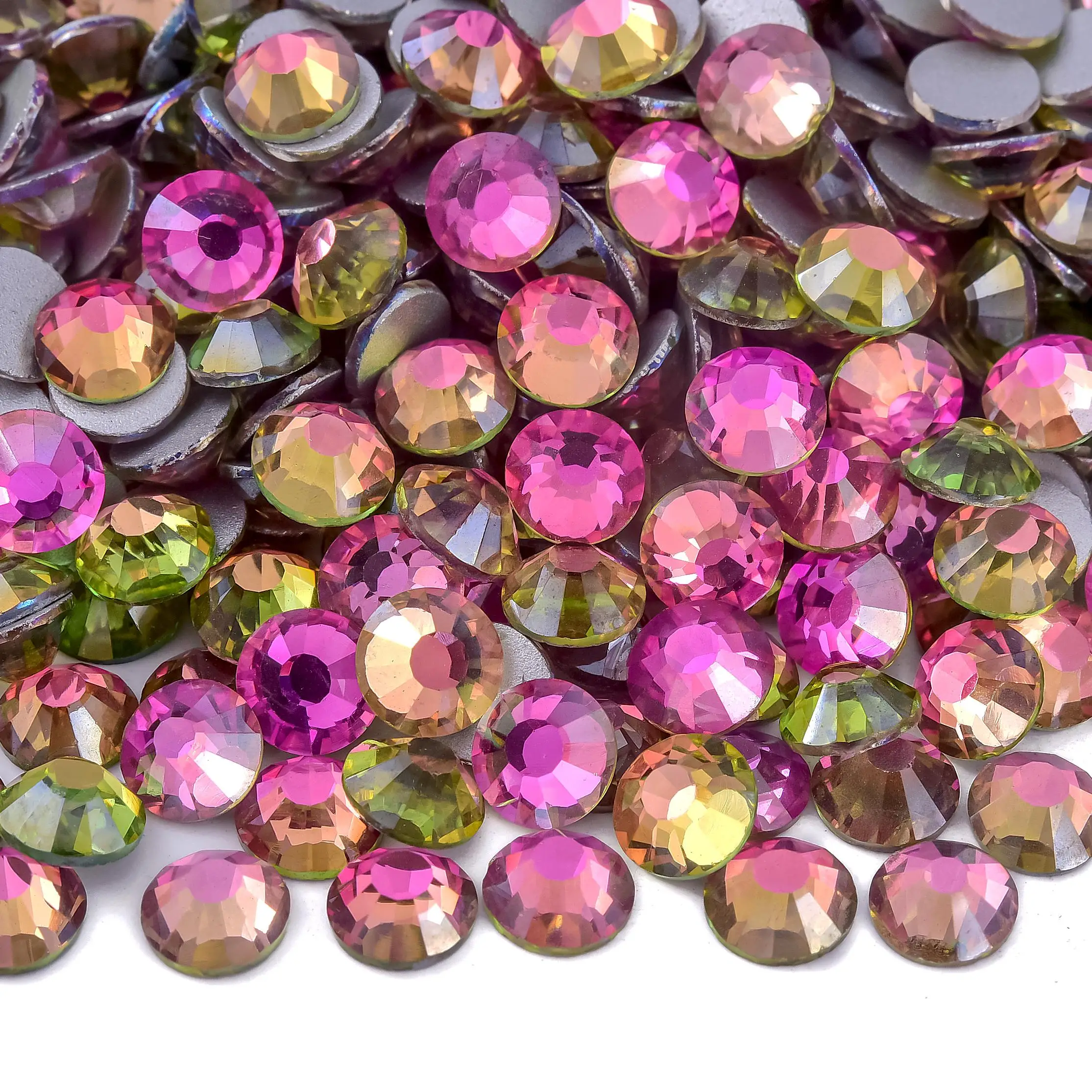 Light Pink GemStone Mix Non-Hotfix Flatback Rhinestones for Nail Art and Garment Decorations