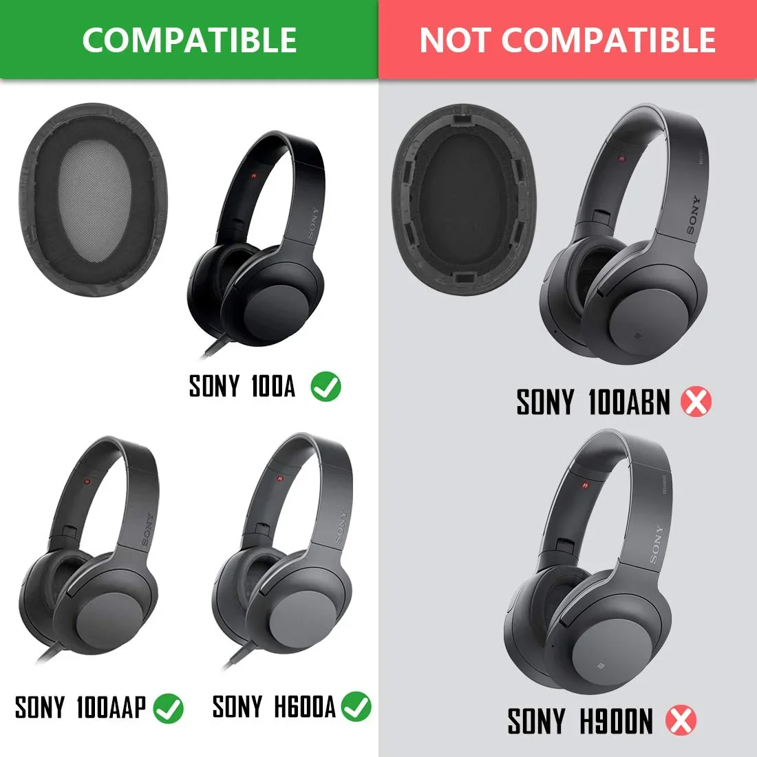 Vervangende Oorkussens Kussenhoes Reparatie Onderdelen Voor Sony MDR-100A MDR-100AAP MDR-H600A Mdr 100a 100aap H600a Hoofdtelefoon