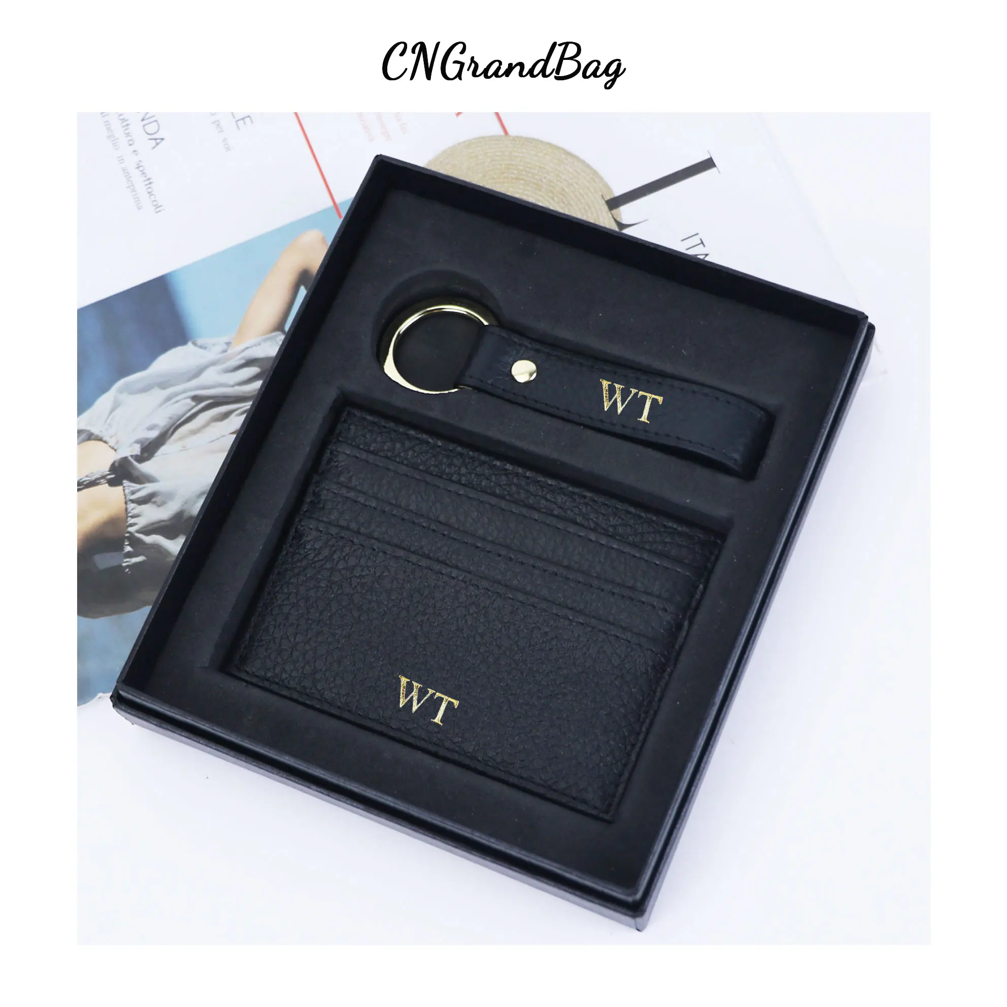 Monedero De Cuero Genuino Con Llavero - Pequeño, Redondo, Con Cremallera, Para Monedas, Llaves O EDC, Azul Retro