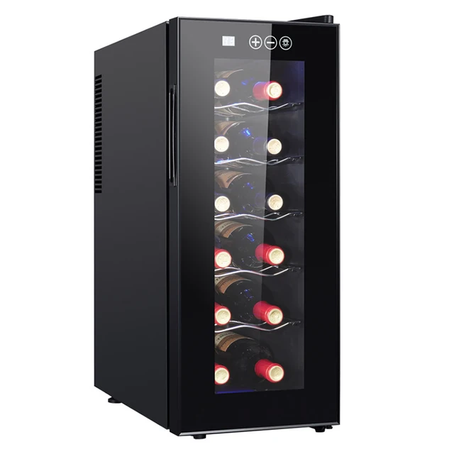 Piccolo frigorifero termoelettrico indipendente da appoggio 12 bottiglie Dispositivo di raffreddamento per vino rosso Termostato intelligente Cantina per vino per bar casa 1