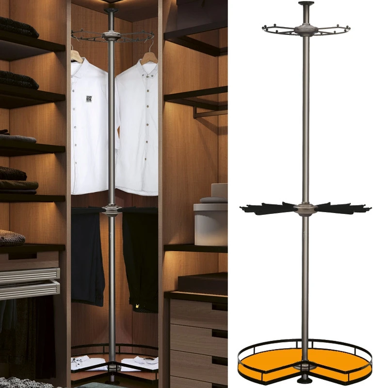 Wardrobe-rotating-hanger-cloakroom-360-degree-Angle-Three-layer-basket ...
