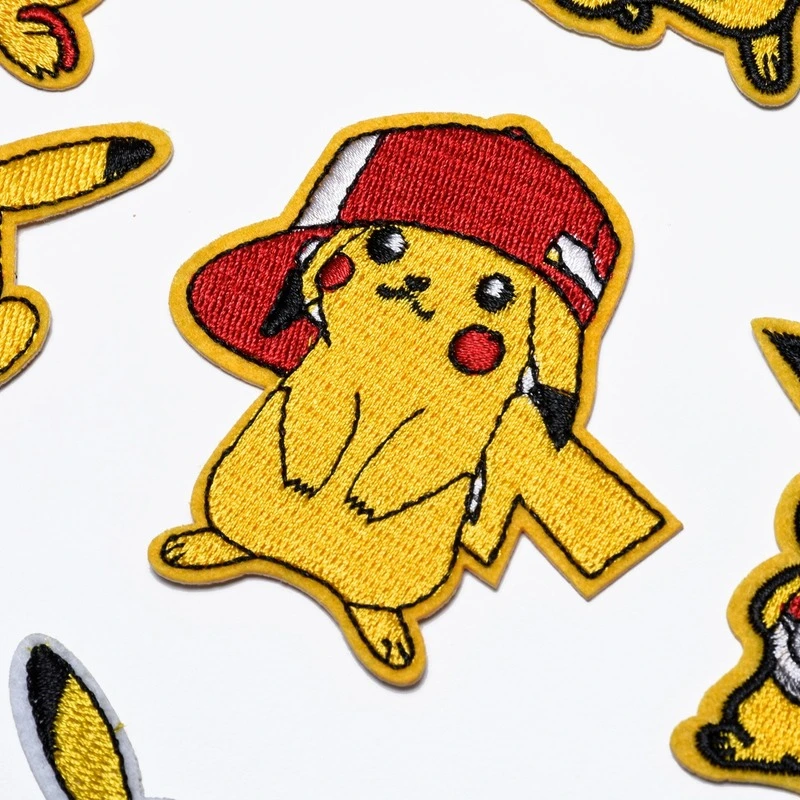 basic sewing materials Pokemon Game Pikachu Embroidery Fusible Patch for Clothing Thermoadhesive Stickers Patches on Clothes Jackets DIY Garment Decor sewing store