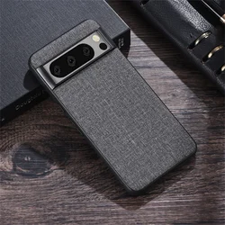Luxury Fabric Pattern Shockproof Bumper Case - Hard PC Cover - Pixel 5XL (Grey)