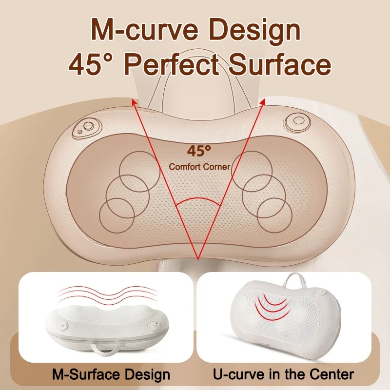 Lenovo Head Massager Car Home Cervical Shiatsu leg Massage Neck Back Waist Electric heating Multifunctional Massage Pillow Gifts