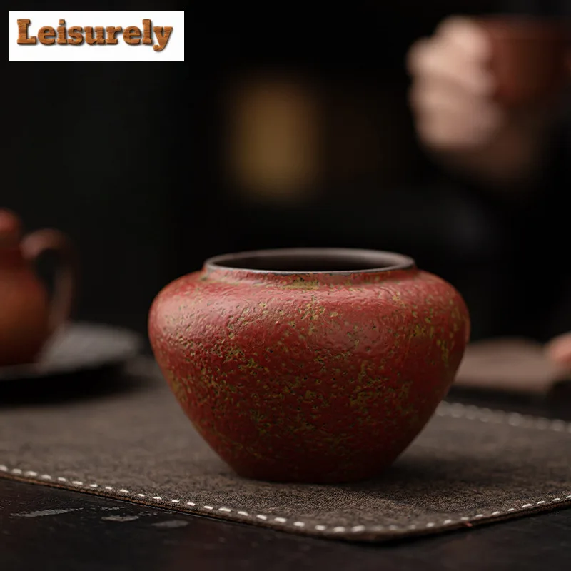 Kiln Fambe Old Rock Clay Mountain Red Jianshui Tea Washing Basin Household Chaxi Tableware Supplies Decoration Teacups Teapots
