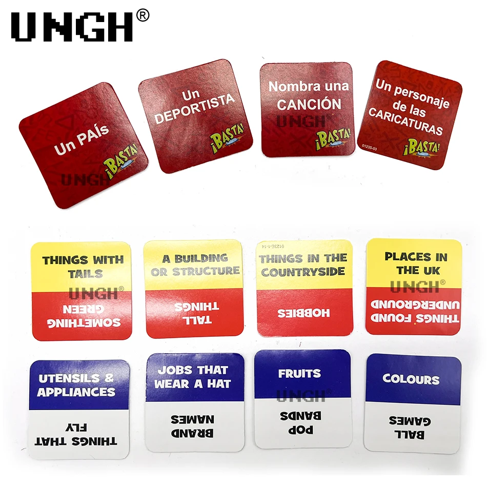 UNGH Basta Tapple Word Game Fast-Paced Board Great All Ages Version Quick Thinking Letter Pressing Family Party Board Game 6