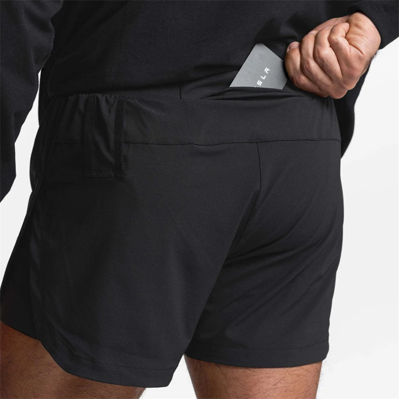 Summer Double Layer 2-in-1 Men's Shorts Quick Drying Fitness Sports Pants Tight Inside and Loose Outside Fashion Capris