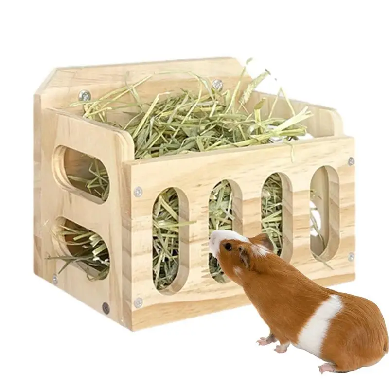 

Rabbit Hay Feeder Pet Wooden Hay Feeder For Rabbits Wooden Hay Holder Rack For Small Pets Bunny Guinea Pig Chinchilla Rabbits