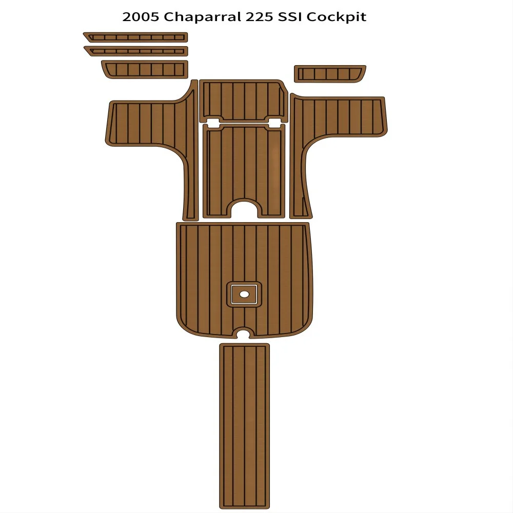 

2005 Chaparral 225 SSI Cockpit Boat EVA Foam Faux Teak Deck Floor Pad Mat Backing Self Adhesive SeaDek Gatorstep Style