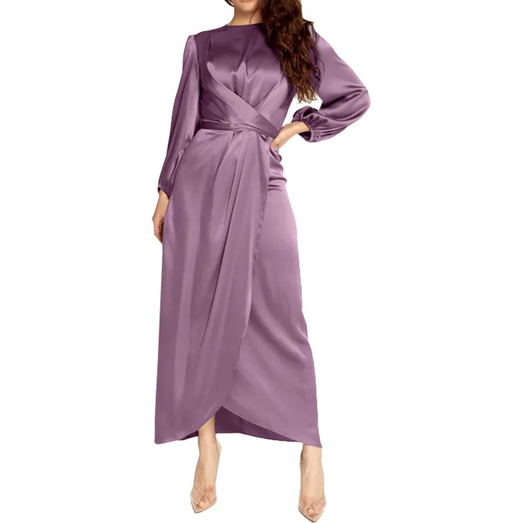 Islamic Clothing Arabic Women's Outwear New Arrival Long Dress Sweet and Fresh Satin Turkey Abayas for Women Ramadan Eid Kimono