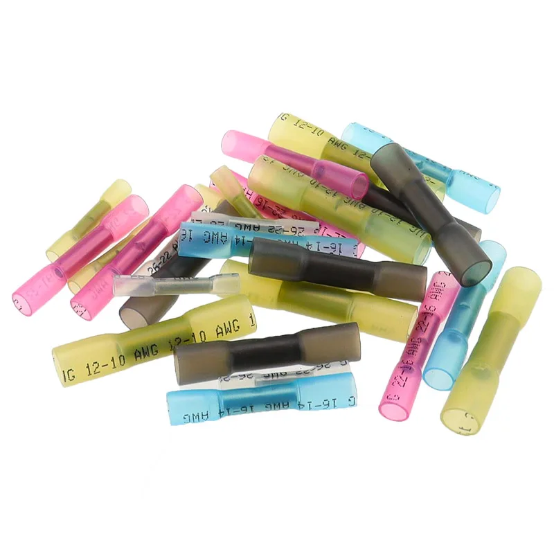 Wire Connectors Heat Shrink Butt Wire Connectors Waterproof Insulated Automobile Wire Cable Crimp Terminals AWG 26-10 0.3-6.0mm2