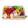 Simulation Kitchen Pretend Toy Wooden Classic Game Montessori Educational Toy For Children Kids Gift Cutting Fruit Vegetable Set 1