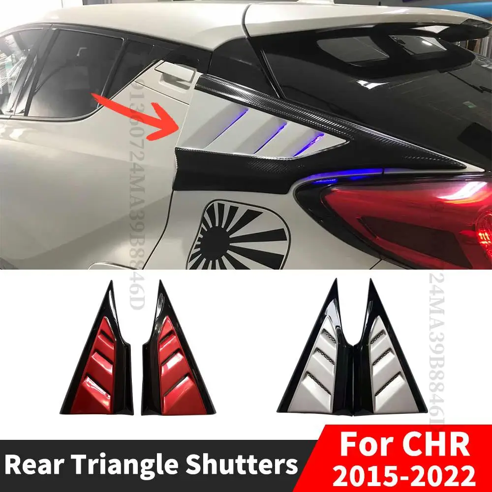 New Style Triangle Window Shutters Blinds Louver Sport Cover Trim For TOYOTA CHR C-HR 2015-2022 Tuning Accessories Wide Body Kit