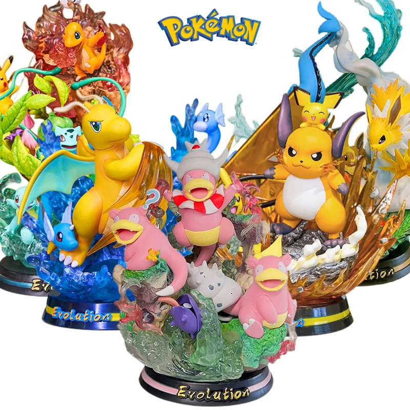 POKEMON Mega Evolution EGG GK Set Model Gengar Charizard Eevee Gyarados  Dragonite Blastoise Slowpoke Large Figure Action Gift