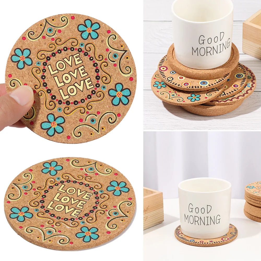 HQdeal 8 Pezzi Sottobicchieri in Ceramica con Motivo Mandala Floreale