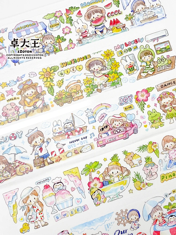

5meter Roll Summer Flavor Collage Journal Stickers Washi Tape