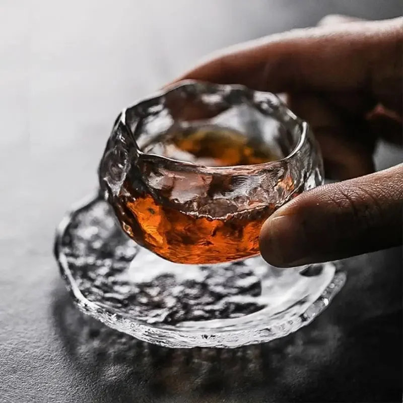 Japanese style glass cup tasting transparent/frozen tea s Kongfu Master teacup white wine water pipe glass 1pc tea cup wine cup wine glass spirits cup