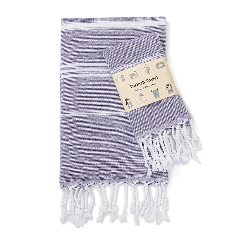 Set 2 Asciugamani Oversize In Cotone Turco Biologico 89x177 Cm – Morbidi E Assorbenti A Righe, Colore Senape - 2