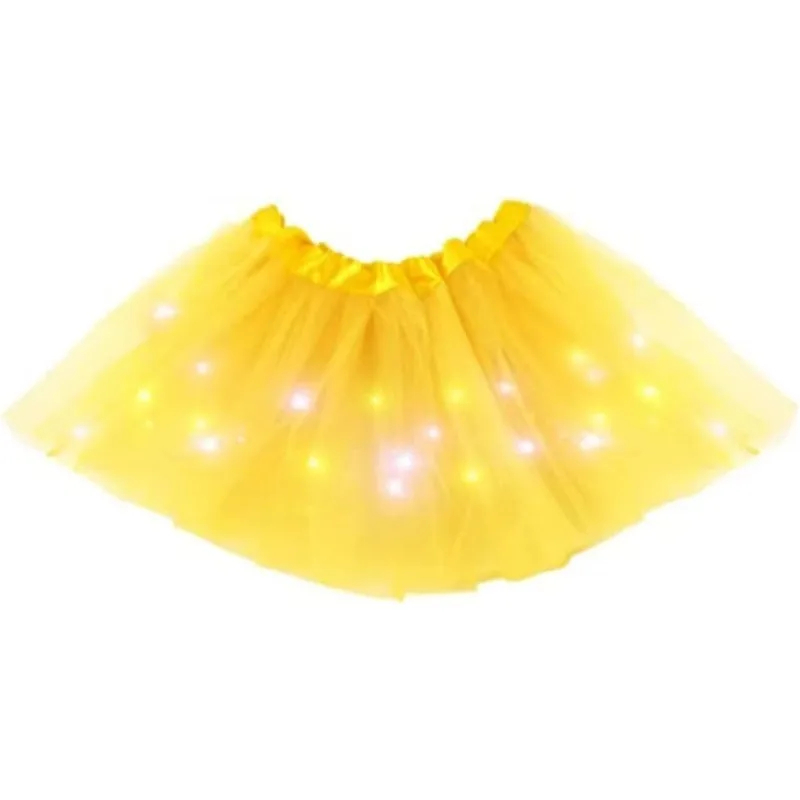 LED Glowing Light Kids Girls Princess Tutu Skirts Children Cloth Wedding Party Dancing Miniskirt Costume Cosplay Led Clothing