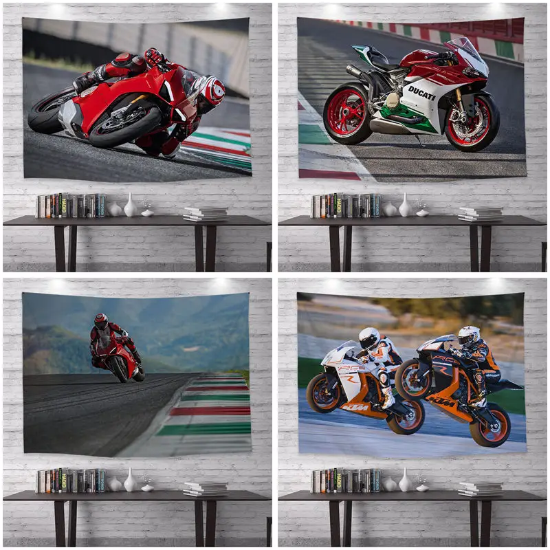 Hanging Cloth Wall Tapestry Fashion Tractor Background Student Dormitory Bedside Decoration Room Bedroom Motorcycle tapestry decorations