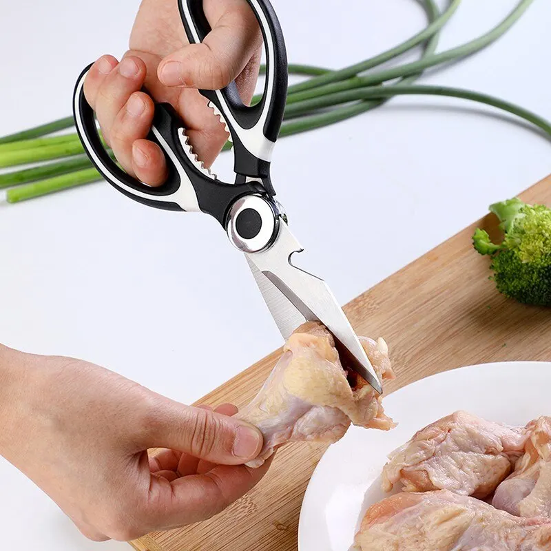 Multifunctional kitchen scissors for household fish killing, special for  cutting vegetables, grilled meat, chicken and duck bones, large stainless  steel strong scissors