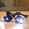 2.5X 4X 6X 8X 10X 15X 20X 25X Multi-Power Double LED Lights Magnifier Eye Glasses Watch Repair Loupe Jeweler Magnifying Glass 3