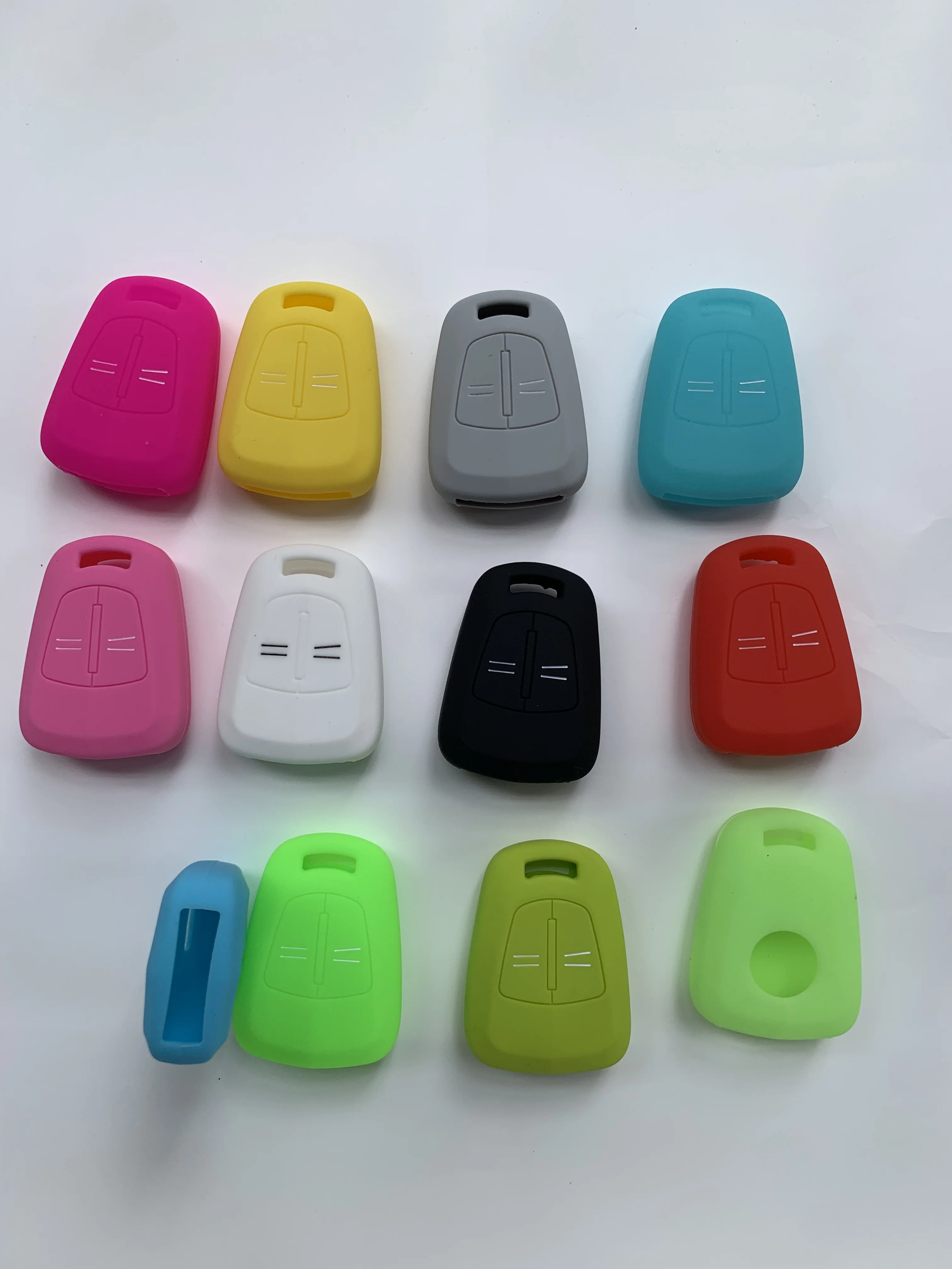 1Pc New Car Key Case Auto Cover Silicone For Opel Vauxhall Corsa Agila Meriva 2 Button Styling 13 Colors Accessories Shell Parts key case key case cover car key shell