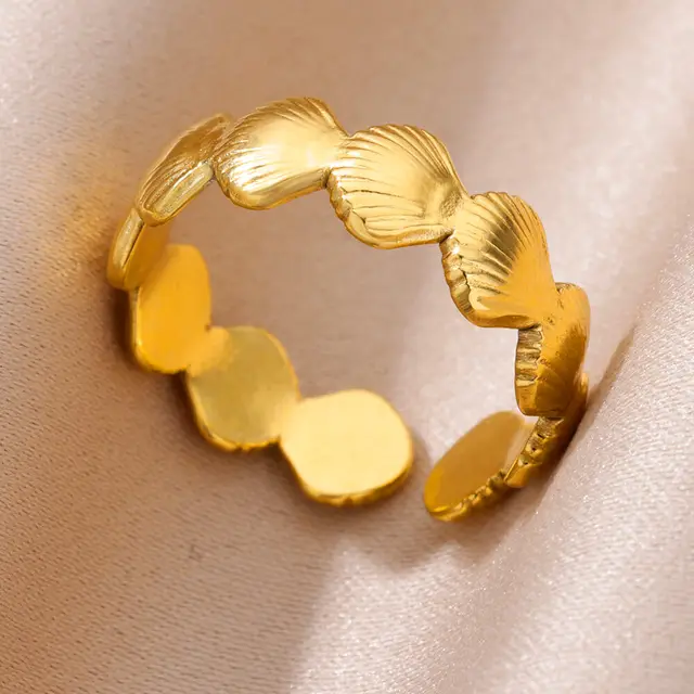 88517-b38643.jpg Bagues en acier inoxydable 316L pour femmes, couleur or réglable, petite étoile ouverte, bijoux féminins, cadeaux de mariage, nouvelle tendance