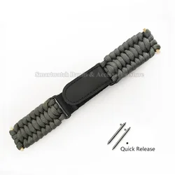 Braided Nylon Outdoor Sport Watch Band - Durable and Stylish Bracelet - 20mm (Gray(no watch))