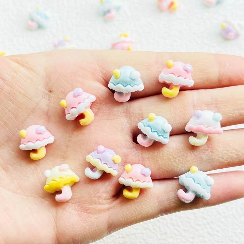 

30 Pcs New Cute Mini Resin Cartoon Small Umbrella Series Flatback Ornament Jewelry Making Manicure Hairwear Accessories