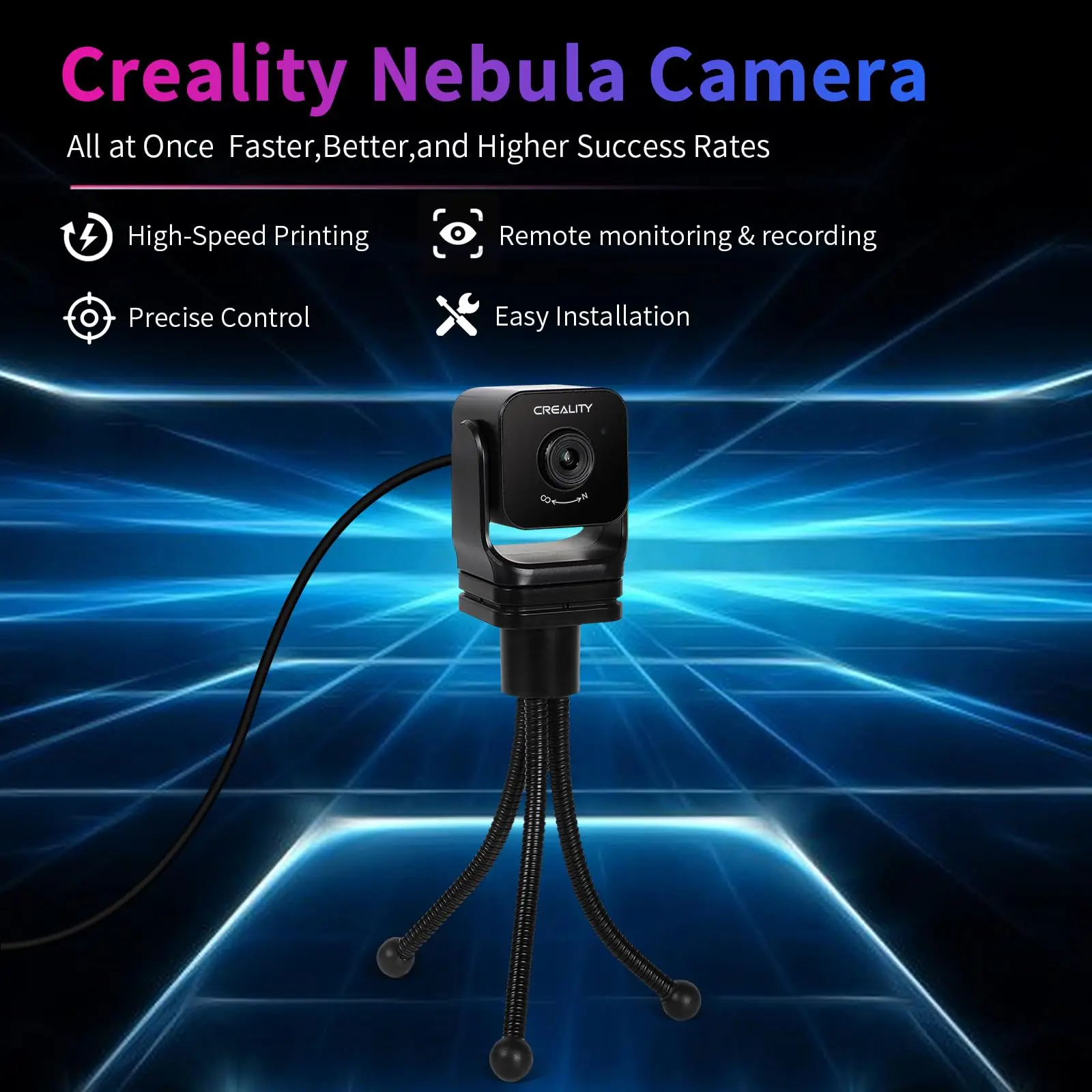 Creality Nebula 카메라 3D 프린터 카메라, 야간 투시 기능, 소닉 패드, 성운 패드, 엔더 3V3 KE 인쇄 모니터링, 24 시간
