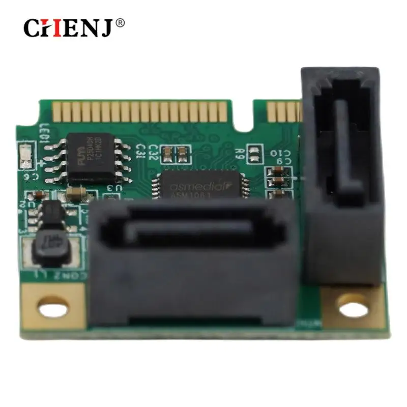 

1pc High Quality SP Mini PCI-Express To 2 Ports SATA 3.0 Single Chip Expansion Adapter Card Mini PCIe To Dual SATA Add On Card