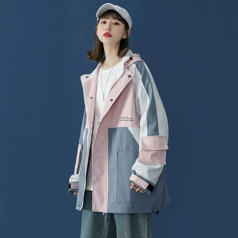 Autumn Jacket Female Men ZipUp Jacket Coats And Jackets Harajuku Loose BF Streetwear Outerwear Goth Japanese Windbreaker